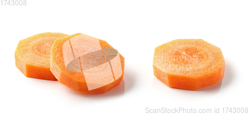 Image of fresh raw peeled carrot slices