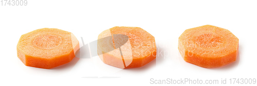 Image of fresh raw peeled carrot slices