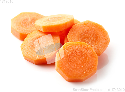 Image of fresh raw peeled carrot slices