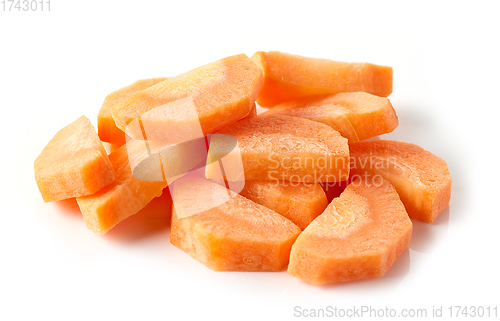 Image of fresh raw peeled carrot slices