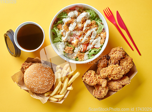 Image of various fast food products