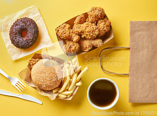 Image of various fast food products