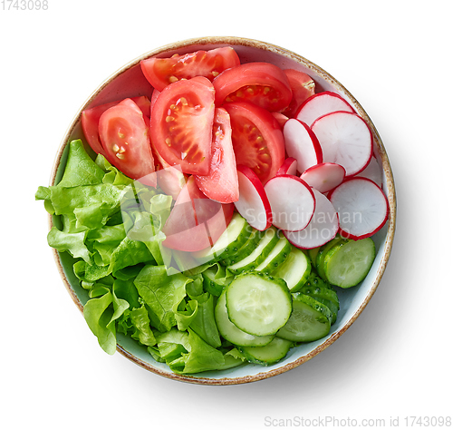 Image of bowl of fresh sliced vegetables