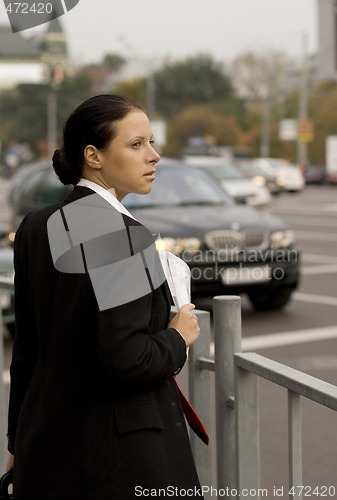 Image of businesswoman in the street