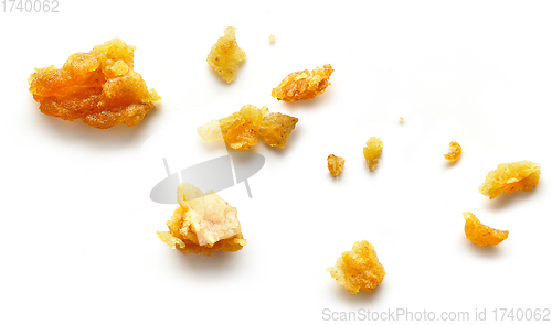 Image of crumbs on white background