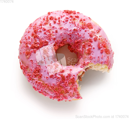 Image of bitten pink donut 