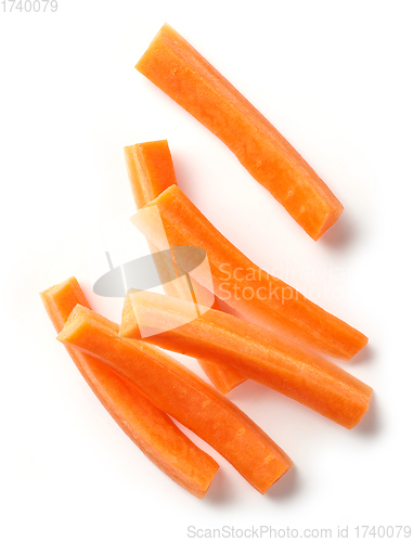Image of fresh raw carrot sticks