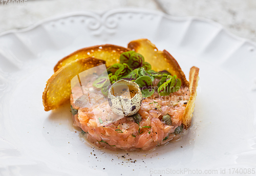 Image of plate of salmon tartare