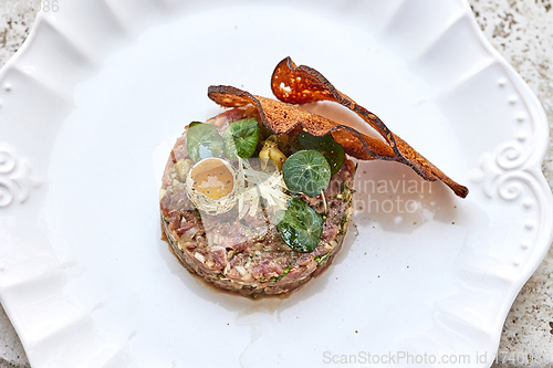 Image of portion of tuna fish tartare