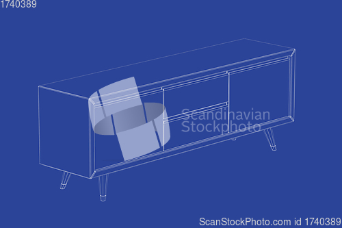 Image of 3d model of tv stand