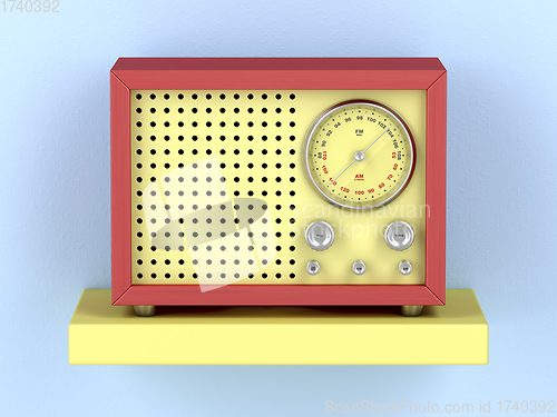 Image of Colorful retro radio