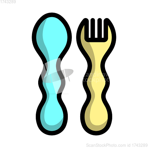 Image of Baby Spoon And Fork Icon