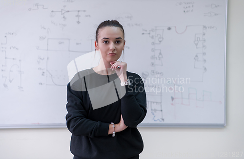 Image of portrait of a young beautiful female student