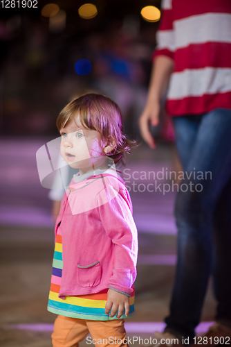 Image of little girl dancing in the kids disco