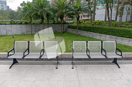 Image of Metal Bench in Park