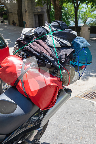 Image of Loaded Motorcycle Travel