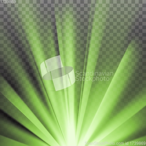 Image of Green colored rays with color spectrum flare