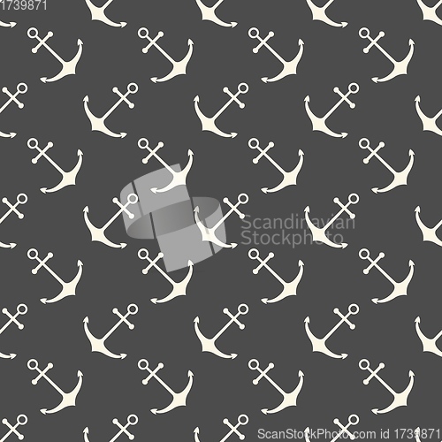 Image of Nautical seamless pattern with geometric ship anchors