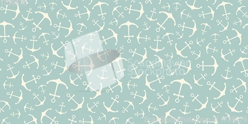 Image of Nautical seamless pattern with geometric ship anchors