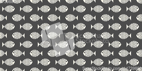Image of Nautical seamless pattern with swimming cartoon fish