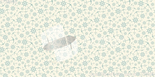 Image of Nautical seamless pattern with ship wheels and anchors