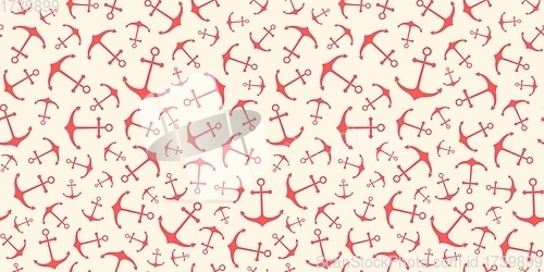 Image of Nautical seamless pattern with geometric ship anchors