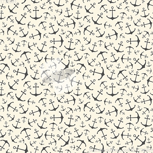 Image of Nautical seamless pattern with geometric ship anchors