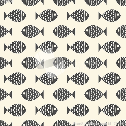 Image of Nautical seamless pattern with swimming cartoon fish