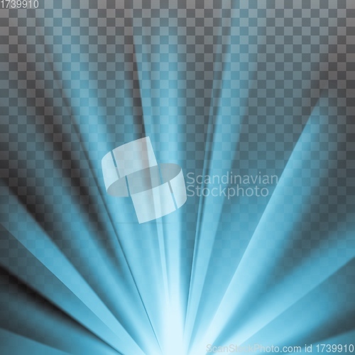 Image of Blue colored rays with color spectrum flare