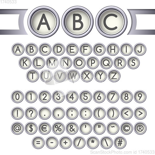 Image of Typewriter buttons alphabet