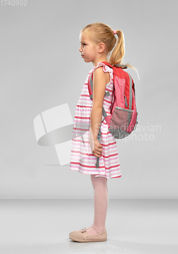 Image of happy student girl with school bag