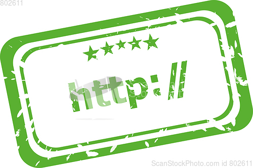 Image of http word Rubber Stamp over a white background