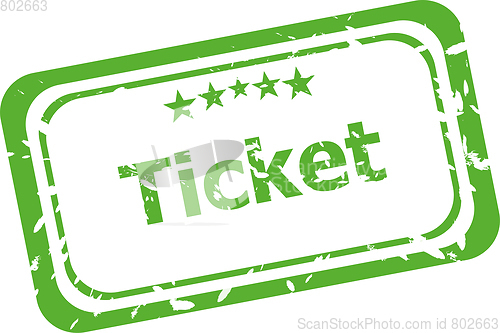 Image of ticket Rubber Stamp isolated over a white background