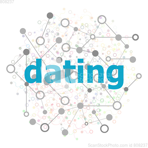 Image of Text Dating. Social and education concept . Connecting dots and lines