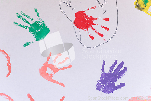 Image of colorful hand prints