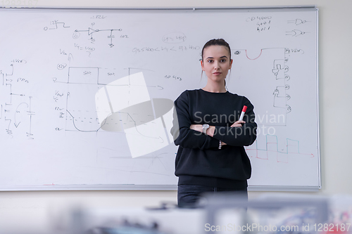 Image of portrait of a young beautiful female student