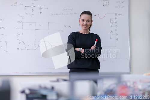 Image of portrait of a young beautiful female student