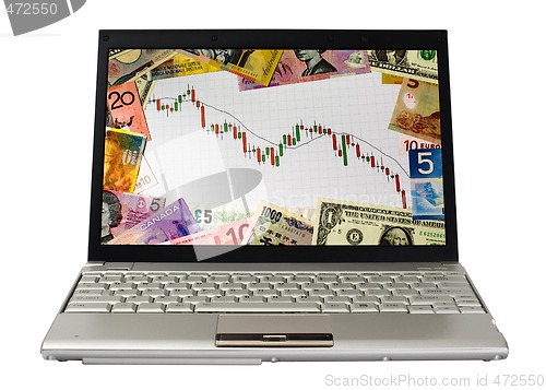 Image of Laptop showing bear market chart