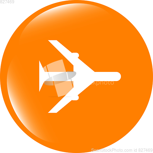 Image of plane, travel web icon design element . Trendy flat style sign isolated on white background