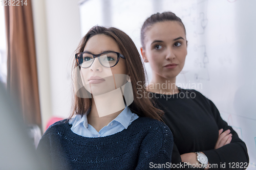 Image of portrait of two young female students