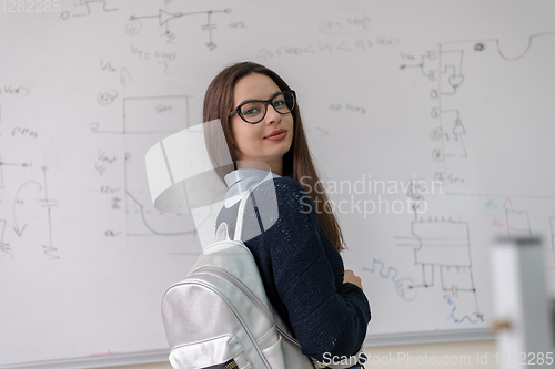 Image of portrait of a young beautiful female student