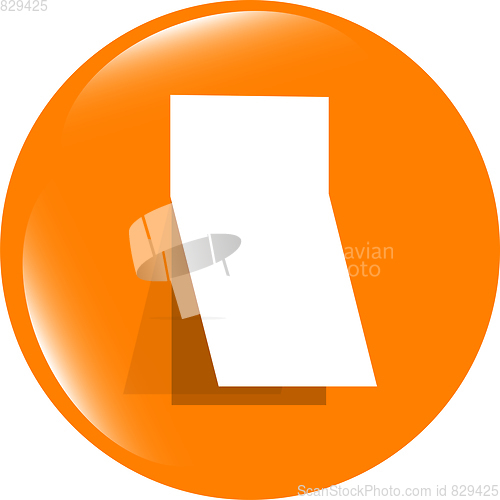 Image of Blank sticker with curled corner on web icon (button)