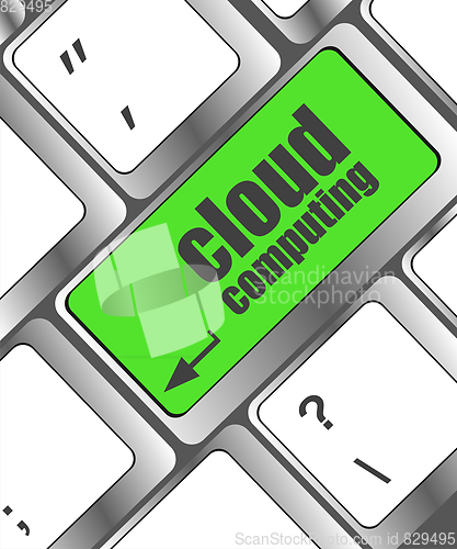 Image of computer keyboard for cloud computing, business concept