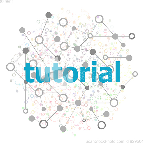 Image of Text tutorial. Education concept . Stylized low poly concept with wired construction