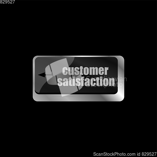 Image of customer satisfaction key word on computer keyboard