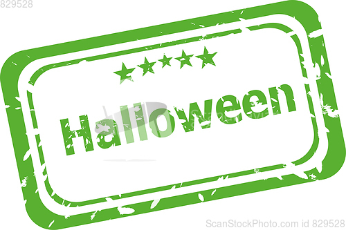 Image of Halloween grunge rubber stamp isolated on white background