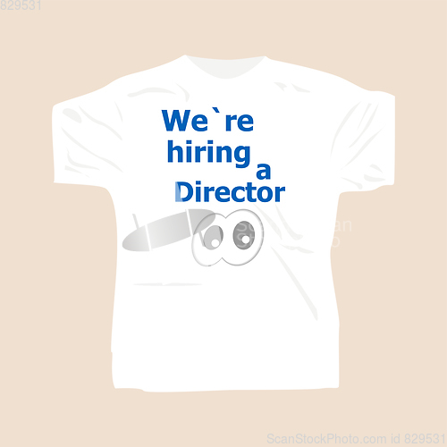 Image of We Are Hiring a director . Man wearing white blank t-shirt