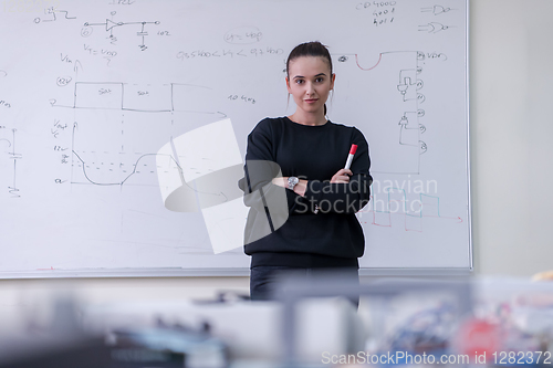 Image of portrait of a young beautiful female student