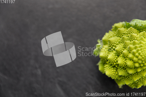 Image of close up of romanesco broccoli on slate stone