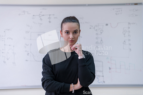 Image of portrait of a young beautiful female student